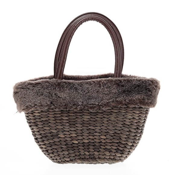 Bath & Body Works Handbags - Bath & Body Works Brown Tote with Plush Trim